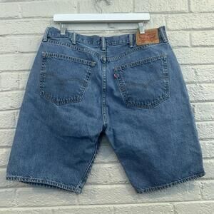LEVI'S 505 Denim Short Men Sz 38 Dark Blue Wash Bermuda 100%‎ Cotton Regular Fit